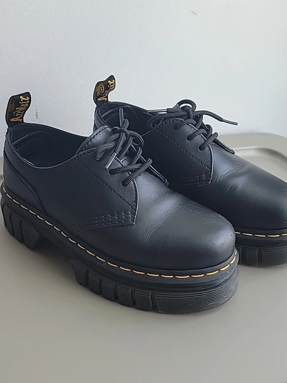Dr. Martens‎ Women's Size 7 Audrick 3 Eye Shoe Black Platform Chunky Doc